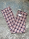 (38x36) Mens Vintage 1970s Disco Pants. Navy, Tan and Burgundy Plaid. Never Worn!
