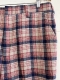 (38x36) Mens Vintage 1970s Disco Pants. Navy, Tan and Burgundy Plaid. Never Worn!