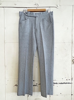 (34x29) Mens Vintage 70s Flared Disco Pants. Light Gray w/ Funky Texture. As-Is.