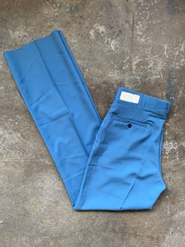 (34x37) Mens Vintage 70s Flared Disco Pants. Azure Blue. Never Worn!
