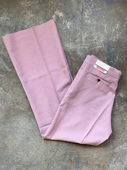 (34x33) Mens Vintage 70s Disco Bell Bottom Pants. Rose Pink. Never Worn!