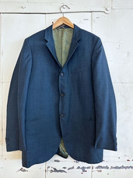 (41) Mens Vintage 60s Mad Men Blazer. Blue & Green w/ 3 Button Closure!