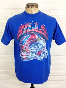 (XL) Men's Vintage 1995 Buffalo Bills T-Shirt. Royal Blue w/ Red& White Helmet.