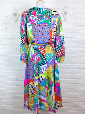 Sazz Vintage Clothing: (S/M) Women's Vintage 80s Diane Freis Silk