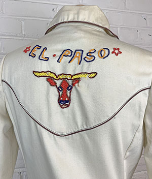 (XS) Women's Vintage 70s RARE Aristo Kat 'El Paso' Beaded Cream Western Shirtdress. As-Is.